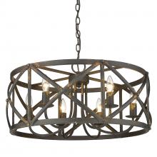  0890-6 ABI - Alcott 6 Light Chandelier in Antique Black Iron